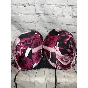 Torrid Rose 44D Push Up Tshirt Bra New Black Purple Curve Plus